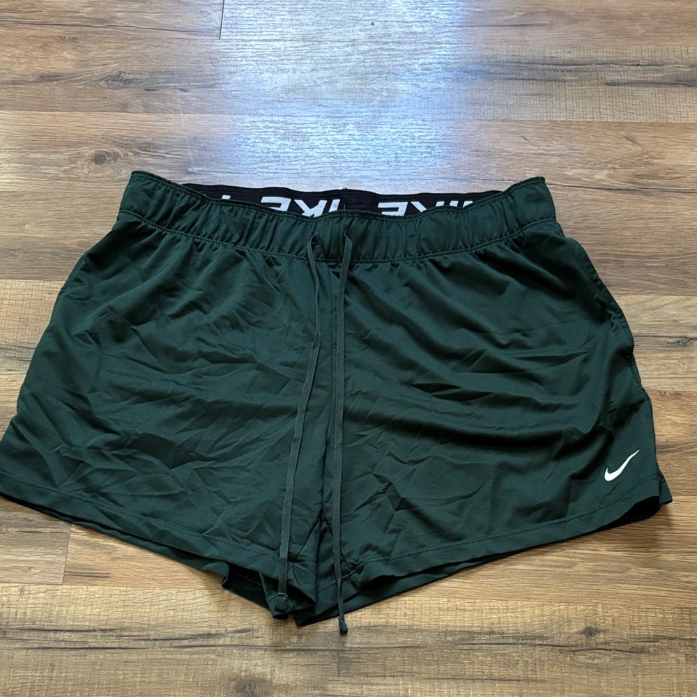 Nike Women's Dark Green Athletic Running Shorts
